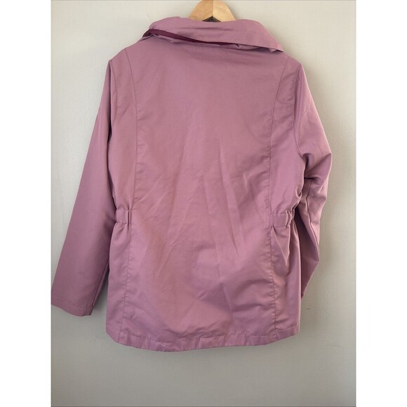 Avalanche Women’s Lightweight Zip-Up Windbreaker Jacket Roll Hood Sz L Rose Pink - Picture 7 of 7